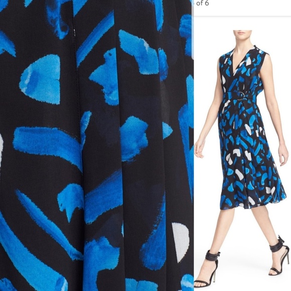 Jason Wu Grey blue black design dress size 6 - Picture 6 of 6